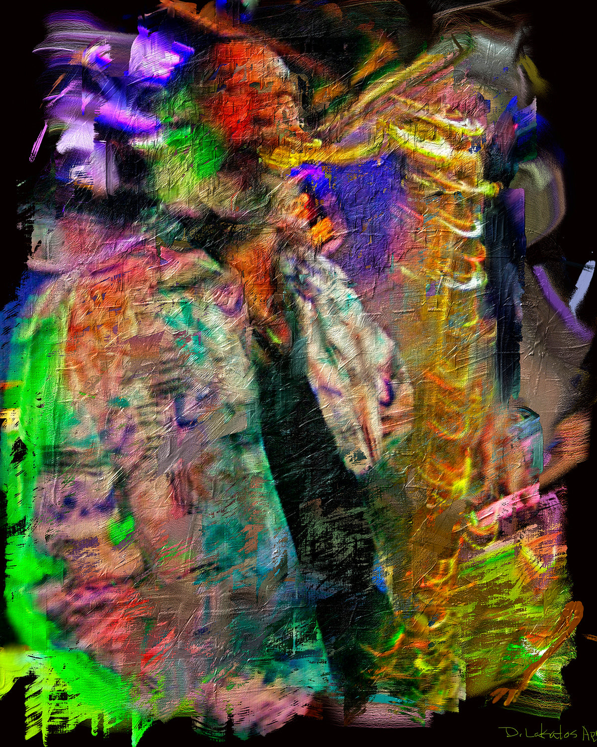 Jazz Sax, Digital Painting of a Photograph, $400