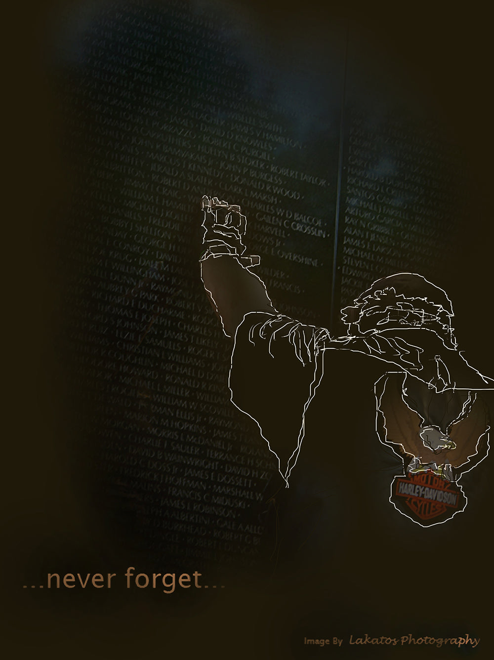 Never Forget, The Wall, Digital Painting of a Photograph, $300