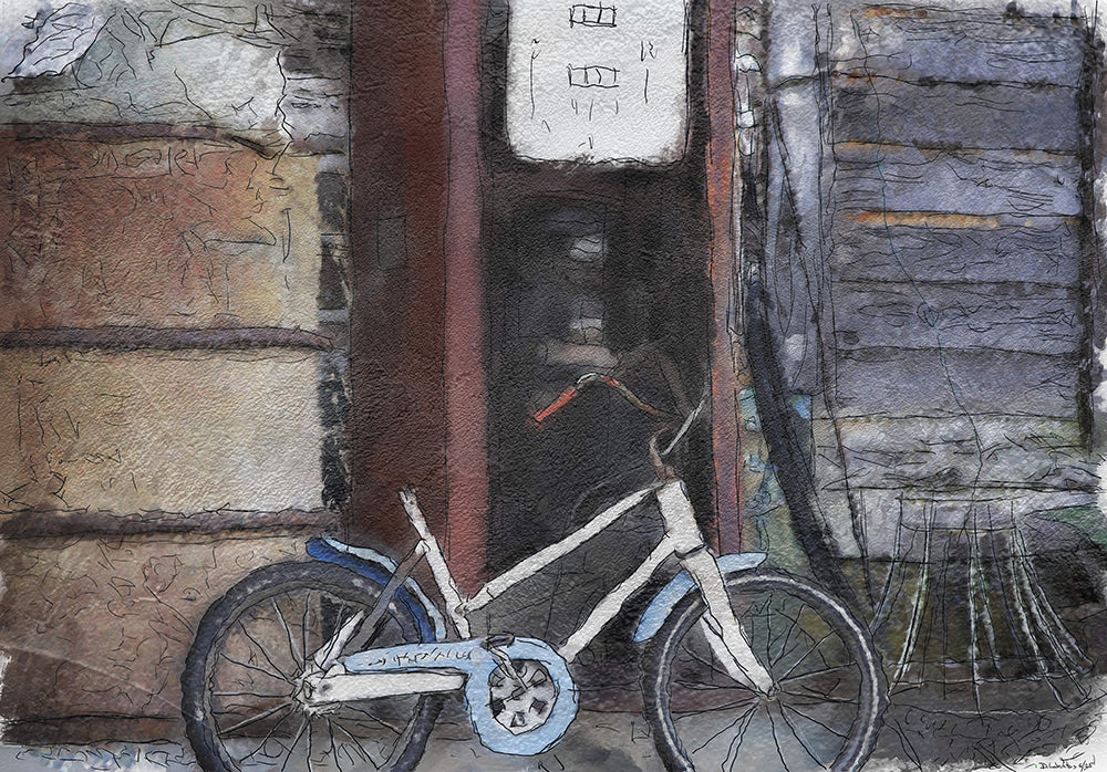 Old Bike at Abandoned Gas Station, Arizona....