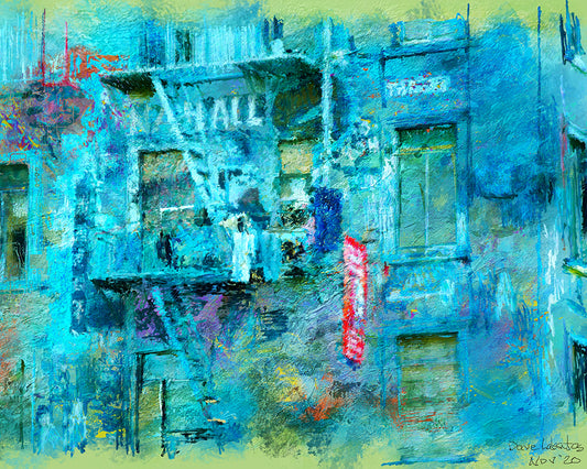 Apartment Building, New York City, A Digital Painting of a Photograph, $350