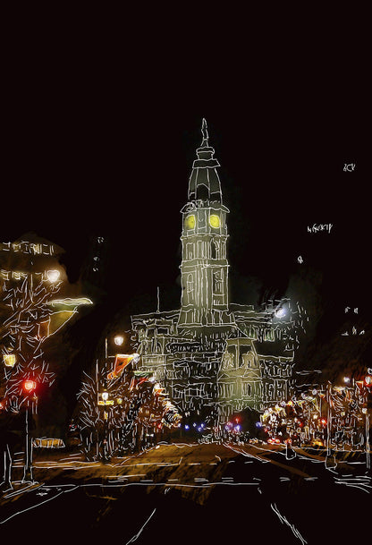 City Hall At Night, Philly