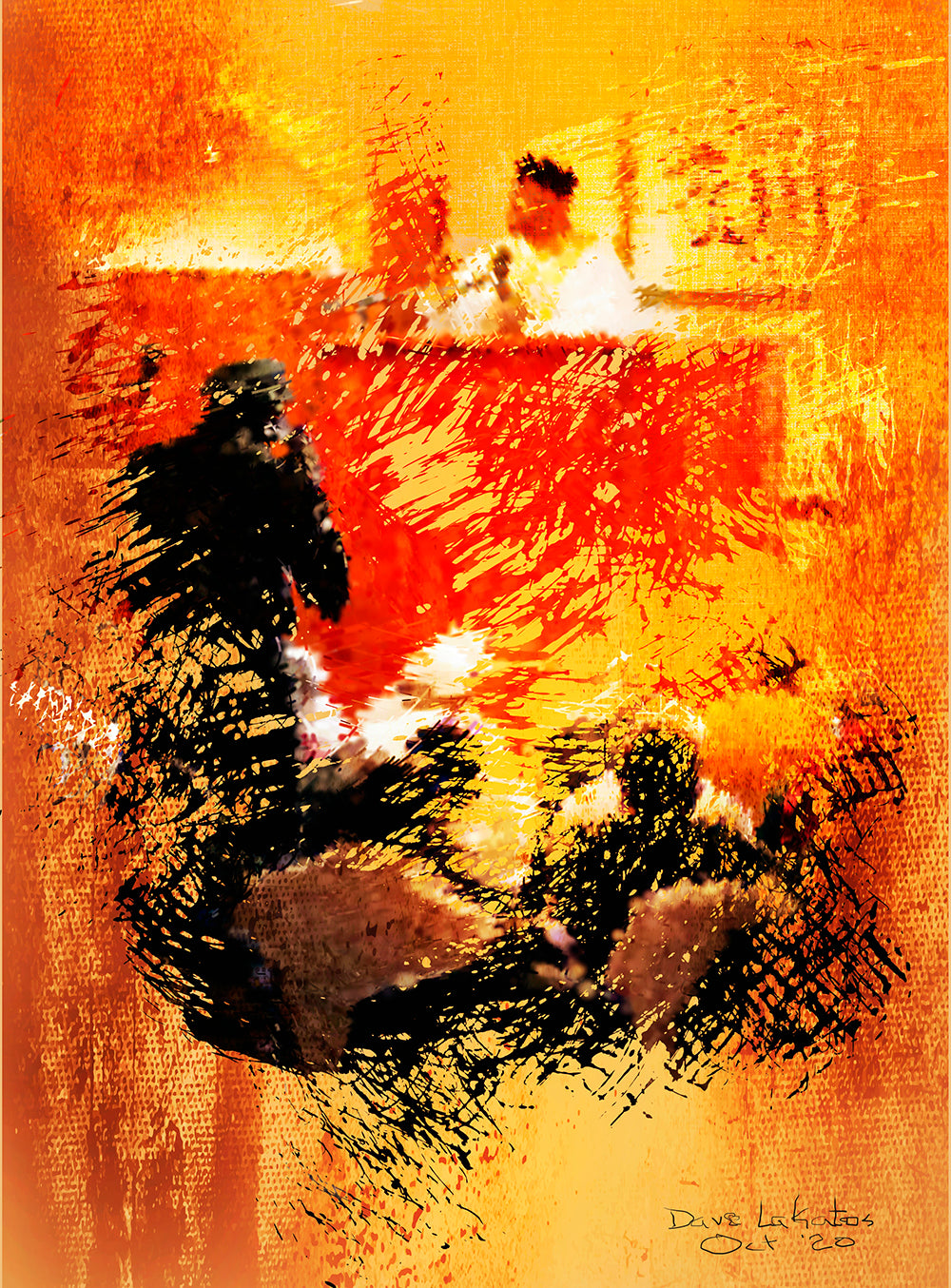 Muslim Prayer Service, Digital Painting of a Photograph, $350